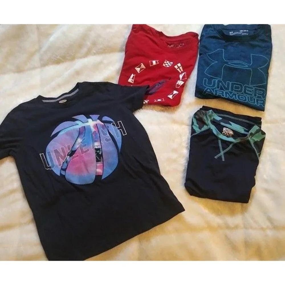 Under Armour, Nautica,& more Bundle 4 shirts–Size Medium(10–12#C